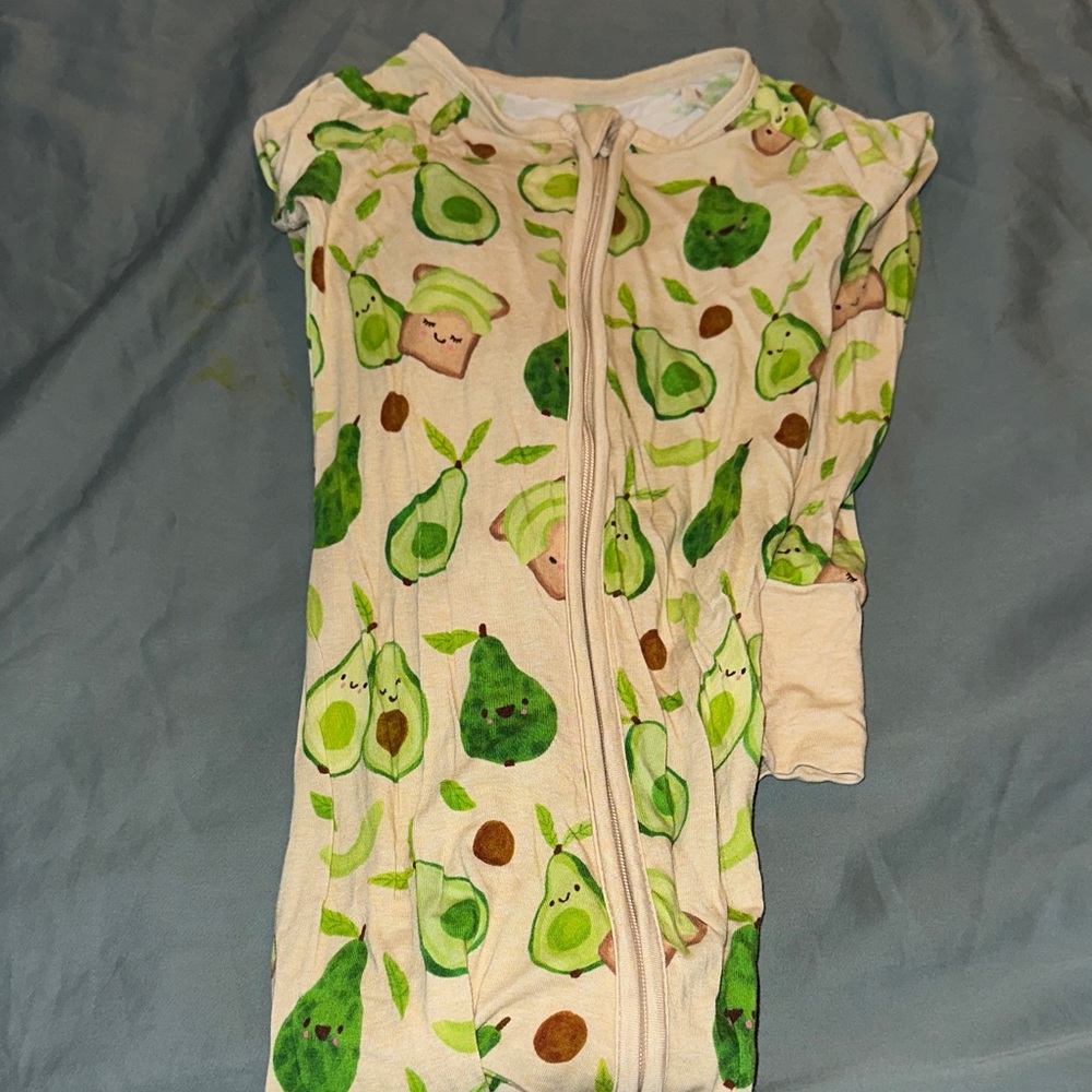 Little Sleepies avocado zippy
